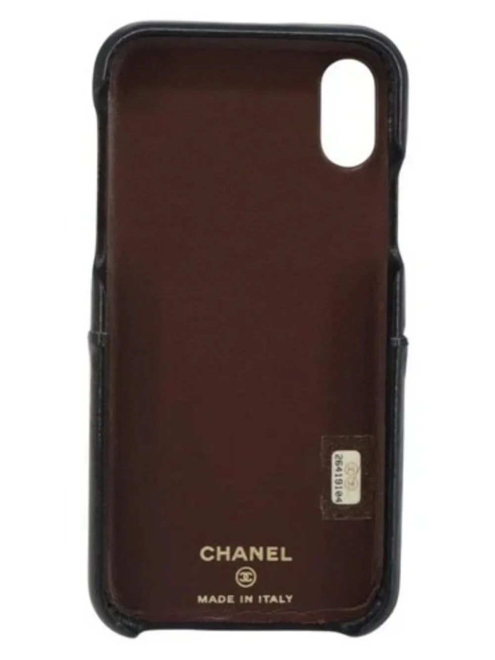 CHANEL Matelasse iPhone Case Lamb Skin Black CC Auth 145550